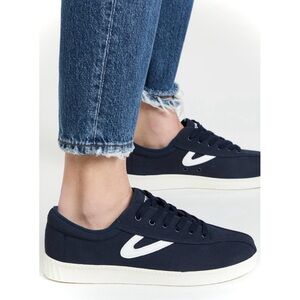 TRETORN | 8 / 39 | Nylite Plus Navy Suede Lace Up Low Platform Tennis Sneakers